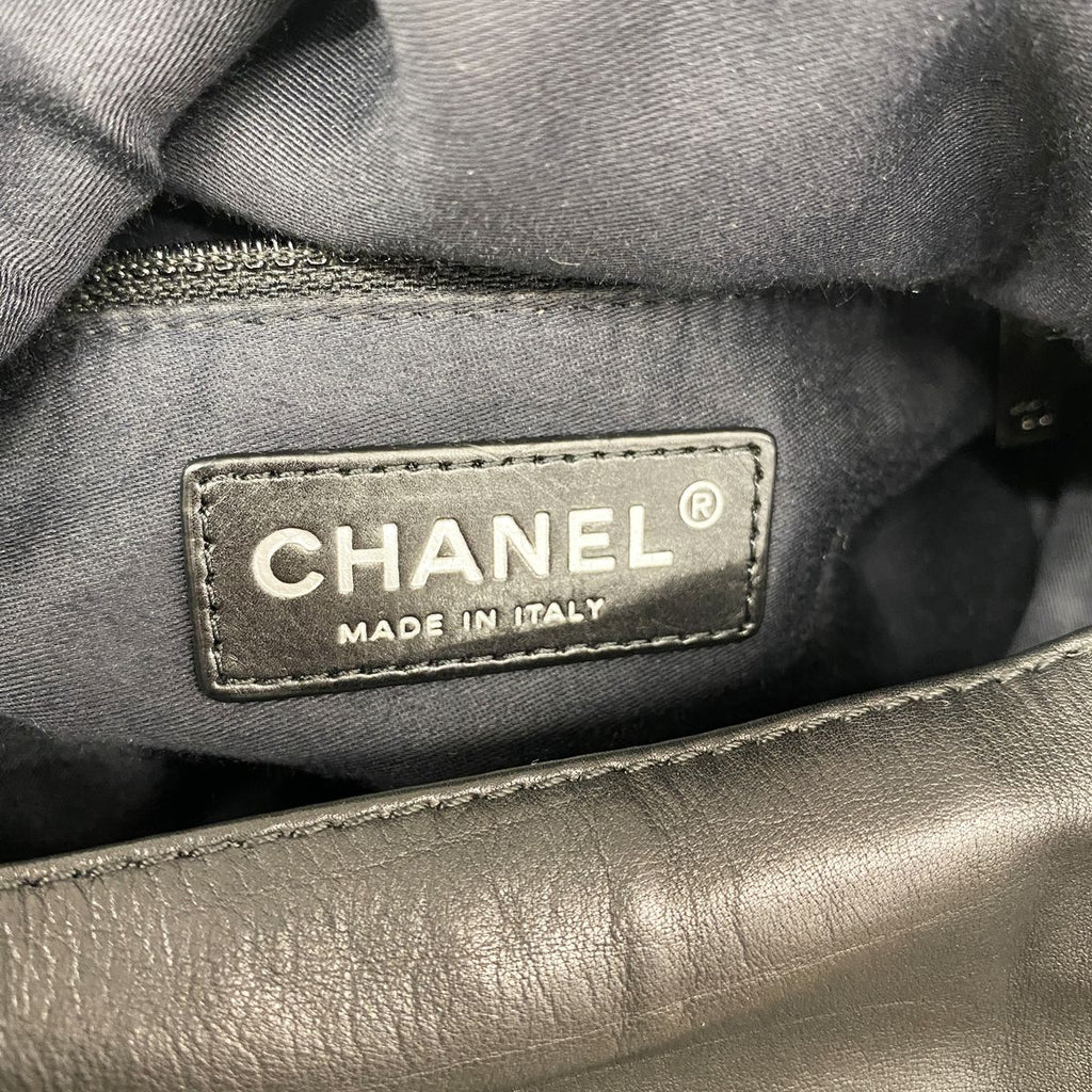 Chanel Backpack Quilted Leather Black Silver — view 5
