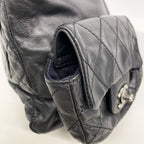 Chanel Backpack Quilted Leather Black Silver — view 7