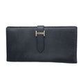 Hermes Wallet Bearn Soufflet Veau Epsom Black Silver