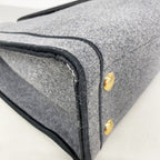 Fendi Tote Bag Felt Gray Gold — view 7