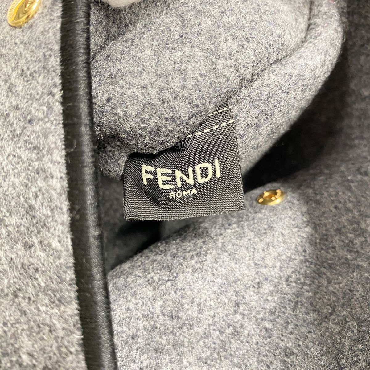Fendi Tote Bag Felt Gray Gold — view 5