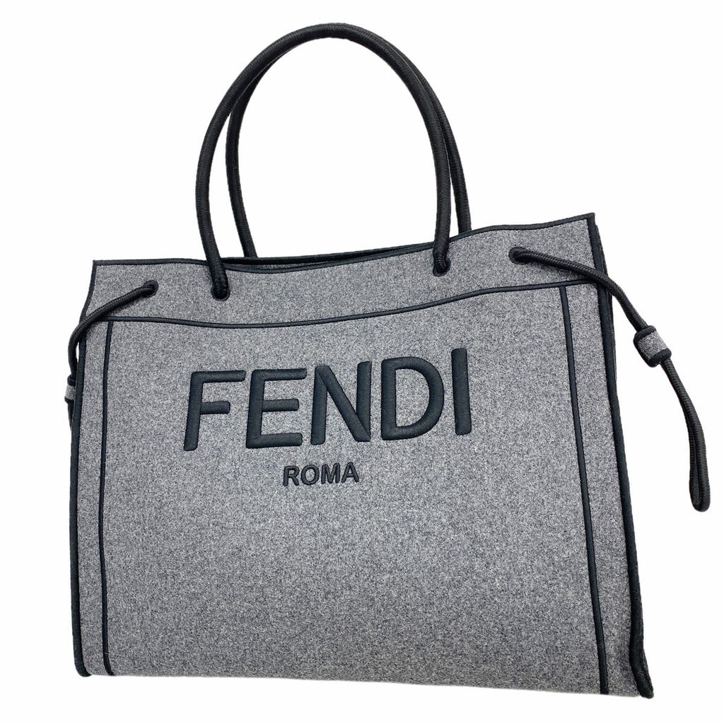 Fendi Tote Bag Felt Gray Gold