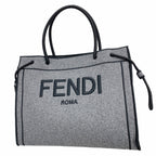 Fendi Tote Bag Felt Gray Gold