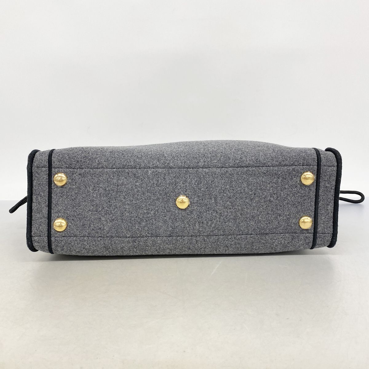 Fendi Tote Bag Felt Gray Gold — view 3
