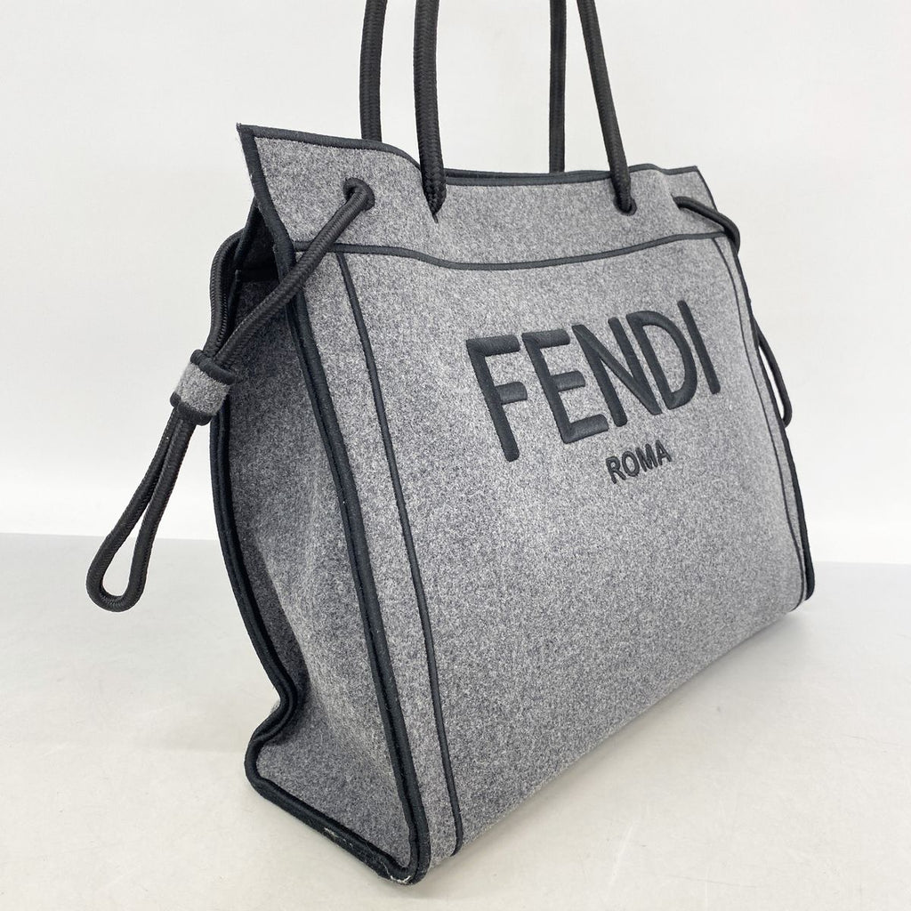 Fendi Tote Bag Felt Gray Gold — view 2