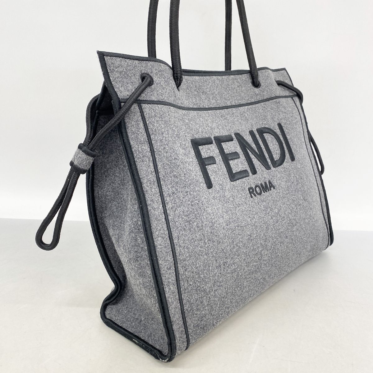 Fendi Tote Bag Felt Gray Gold — view 2
