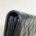 Chanel Wallet Quilted Caviar Leather Black Gold — view 6