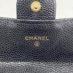 Chanel Wallet Quilted Caviar Leather Black Gold — view 4