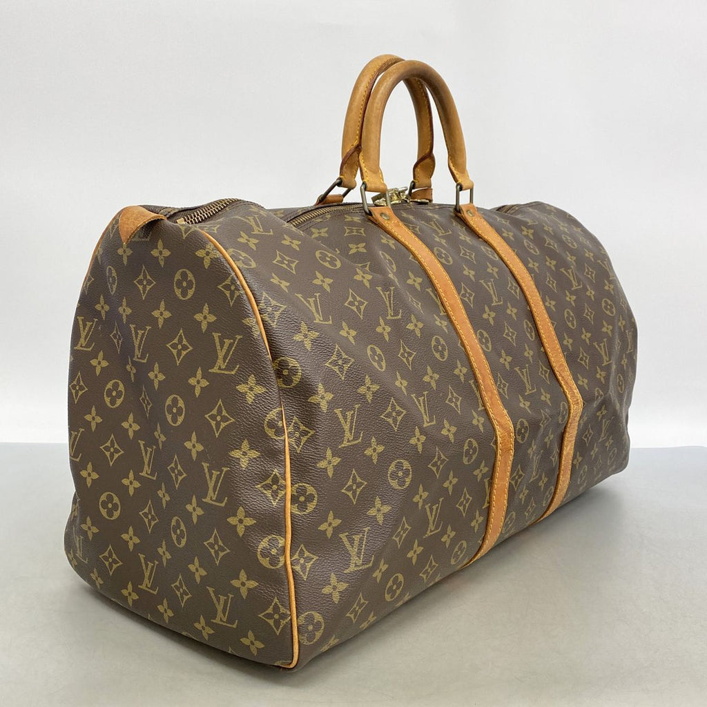 Louis Vuitton Boston Bag Monogram Keepall 55 Brown — view 2