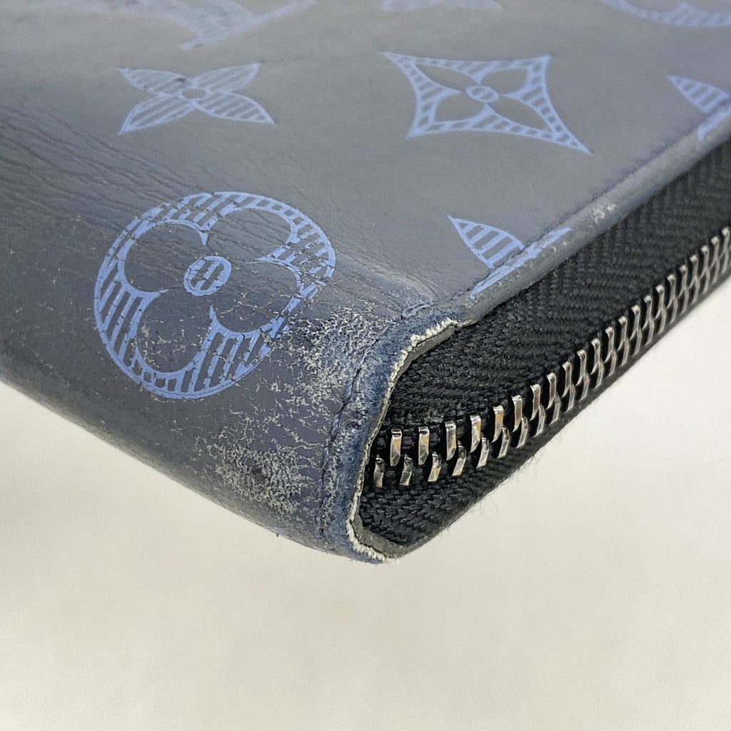 Louis Vuitton Wallet Monogram Shadow Zippy Vertical Navy — view 5