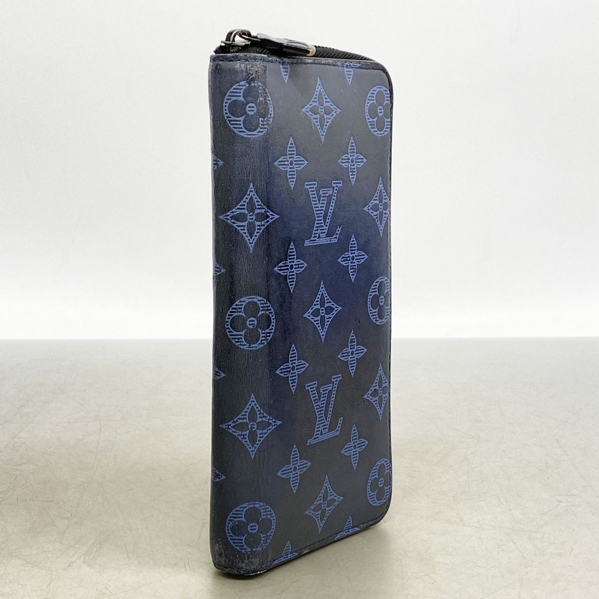 Louis Vuitton Wallet Monogram Shadow Zippy Vertical Navy — view 2