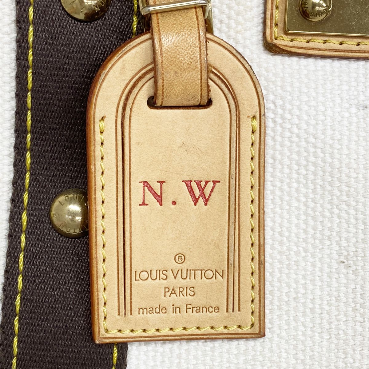 Louis Vuitton Tote Bag Antigua Cabas MM Ecru — view 6