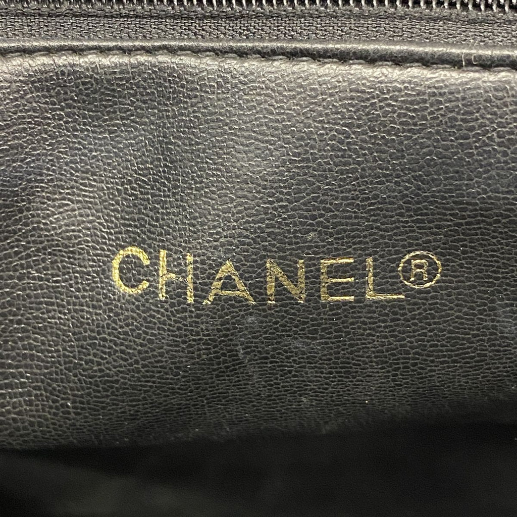 Chanel Chain Tote Bag Quilted Lambskin Black Gold — view 5