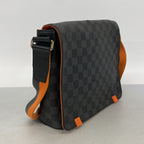 Louis Vuitton Shoulder Bag Damier Graphite District PM NM Black Orange — view 2