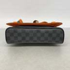 Louis Vuitton Shoulder Bag Damier Graphite District PM NM Black Orange — view 3