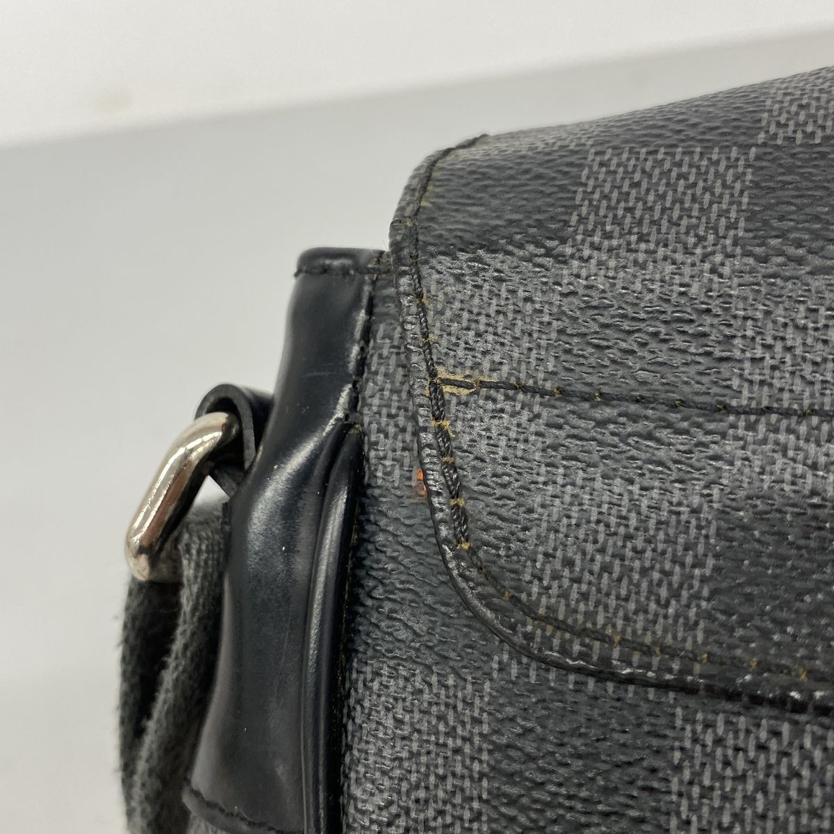 Louis Vuitton Shoulder Bag Damier Graphite District PM NM Black Orange — view 8