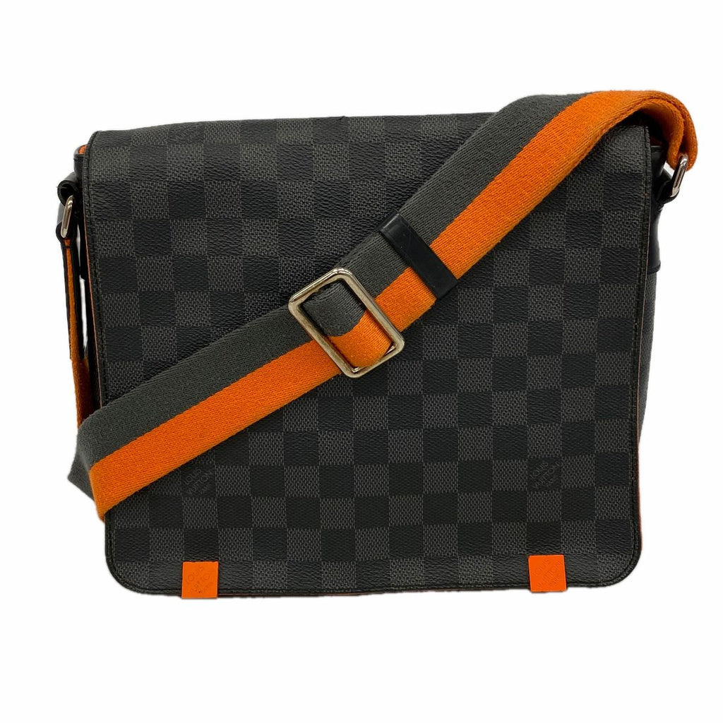 Louis Vuitton Shoulder Bag Damier Graphite District PM NM Black Orange