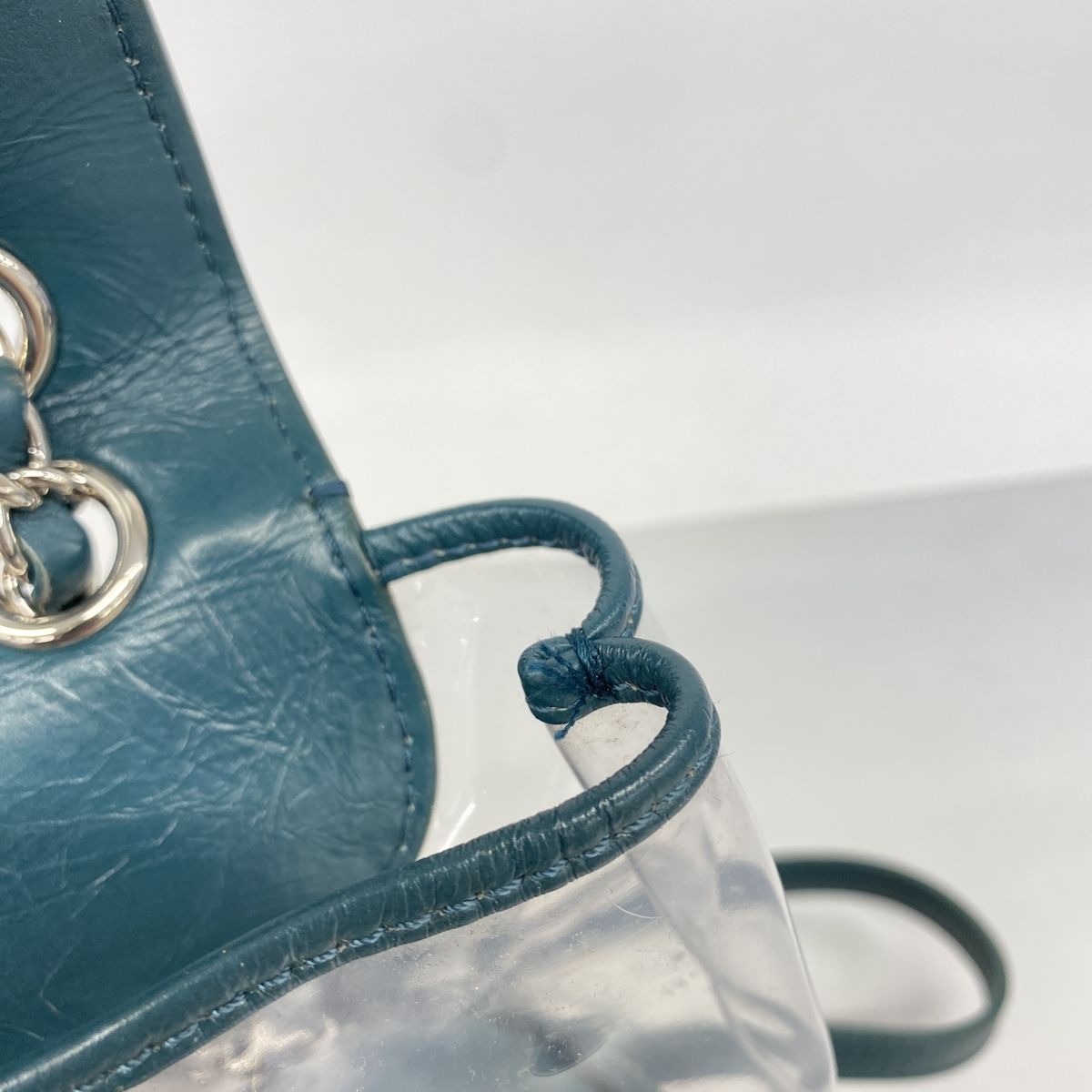 Chanel Backpack Quilted Lambskin Vinyl Green Silver — view 7