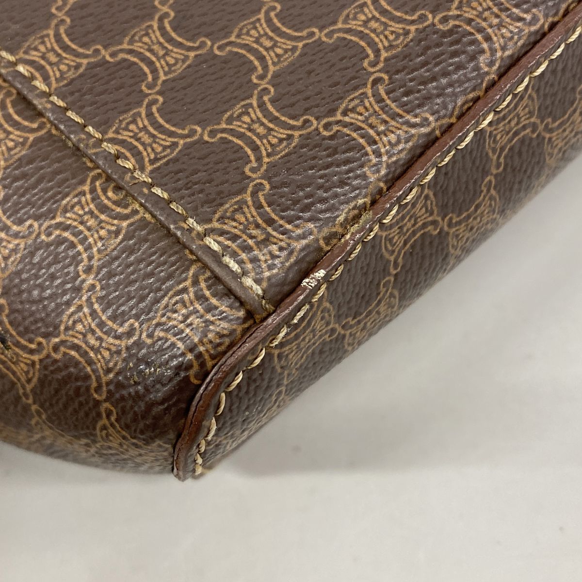 Celine Vanity Bag Macadam Brown Gold — view 6
