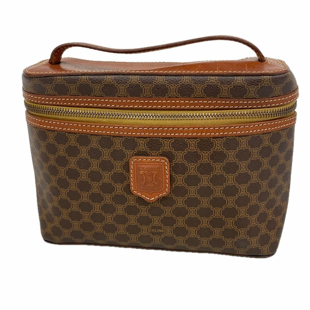Celine Vanity Bag Macadam Brown Gold