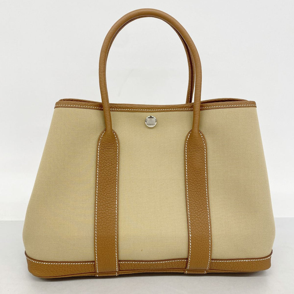 Hermes Tote Bag Garden Party TPM Toile Officier Gold Trench Silver — view 8