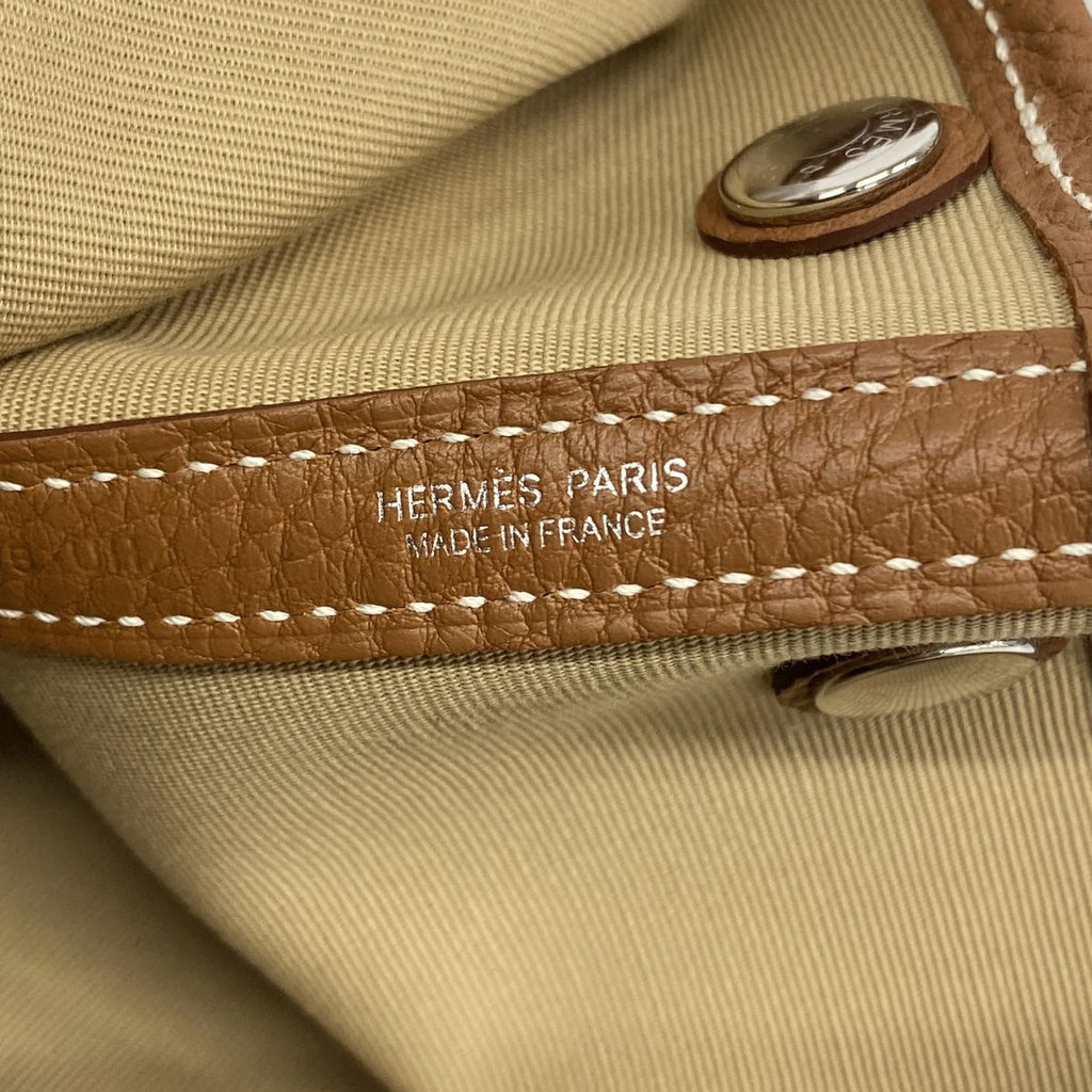 Hermes Tote Bag Garden Party TPM Toile Officier Gold Trench Silver — view 5