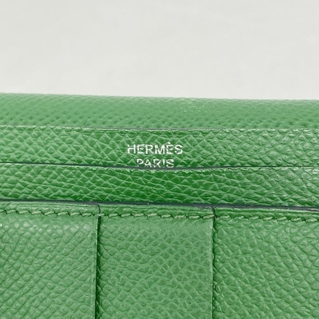 Hermes Wallet Bearn Soufflet Veau Epsom Bamboo Silver — view 4