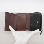 Chanel Trifold Wallet Quilted Caviar Leather Black Champagne Gold — view 3