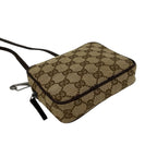 Gucci GG Logo Pattern Canvas Leather Mini Small Shoulder Bag Pochette Brown — view 7