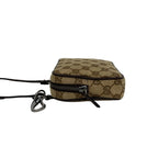 Gucci GG Logo Pattern Canvas Leather Mini Small Shoulder Bag Pochette Brown — view 5