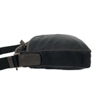 Prada Triangle Logo Tessuto Nylon Saffiano Leather Shoulder Bag Black Brown — view 5