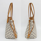 Louis Vuitton Neverfull PM Tote Bag Damier Azur White Gold Leather — view 4