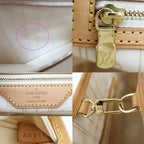 Louis Vuitton Neverfull PM Tote Bag Damier Azur White Gold Leather — view 7