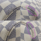 Louis Vuitton Neverfull PM Tote Bag Damier Azur White Gold Leather — view 5