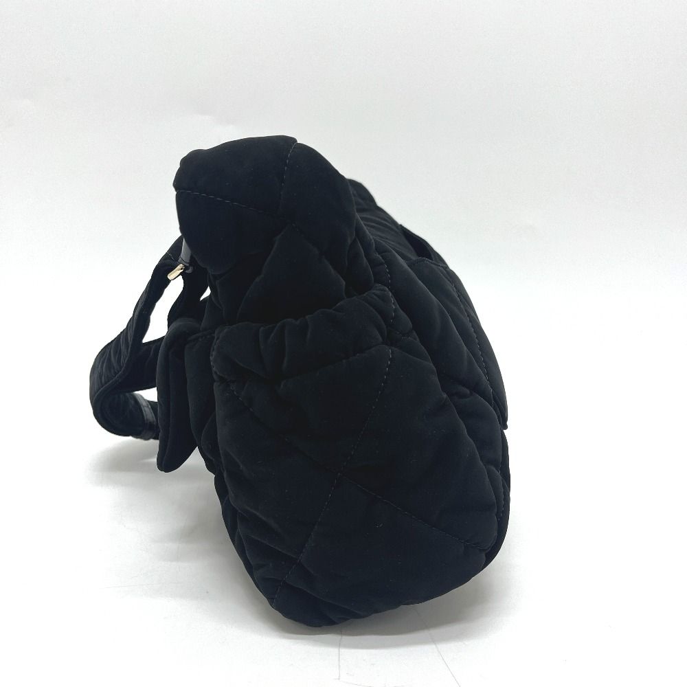 Chanel Shoulder Bag CC Logo Large Bowling Quilted Velvet Black — view 3