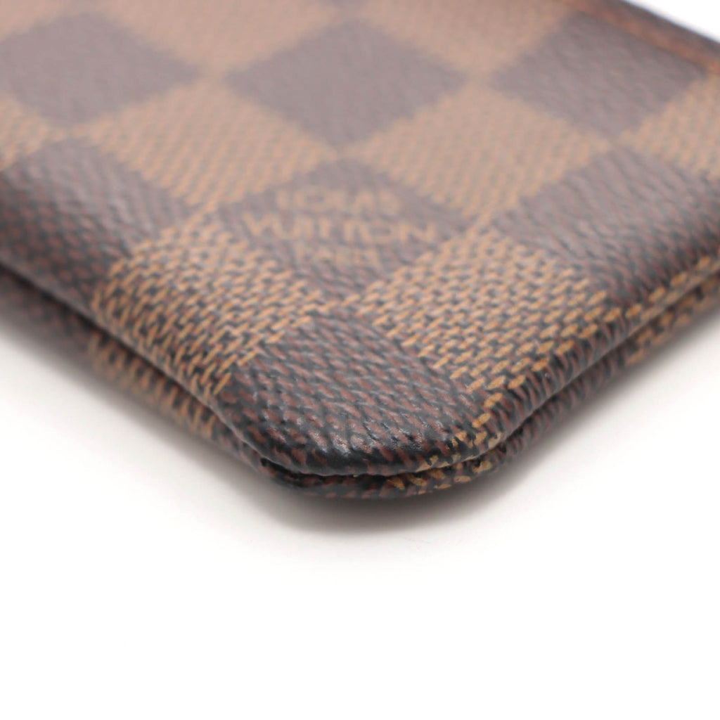 Louis Vuitton Pochette Cles Damier Key Case Leather Brown Key Holder — view 6