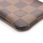 Louis Vuitton Pochette Cles Damier Key Case Leather Brown Key Holder — view 6