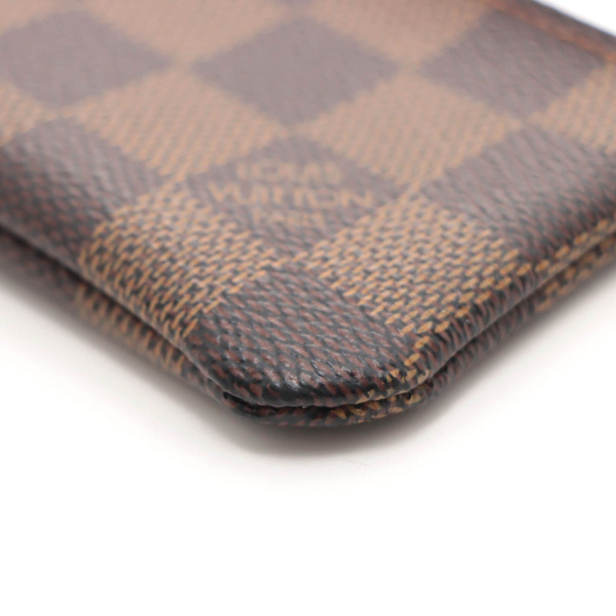 Louis Vuitton Pochette Cles Damier Key Case Leather Brown Key Holder — view 6