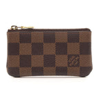 Louis Vuitton Pochette Cles Damier Key Case Leather Brown Key Holder