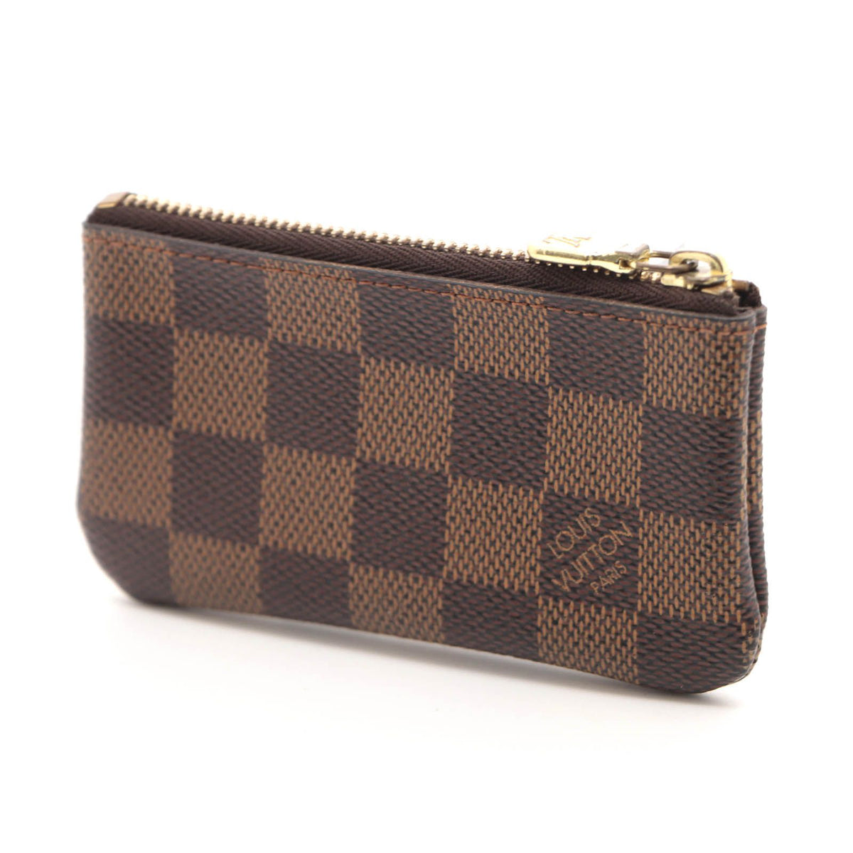 Louis Vuitton Pochette Cles Damier Key Case Leather Brown Key Holder — view 2