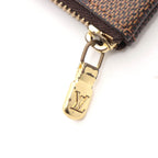 Louis Vuitton Pochette Cles Damier Key Case Leather Brown Key Holder — view 5