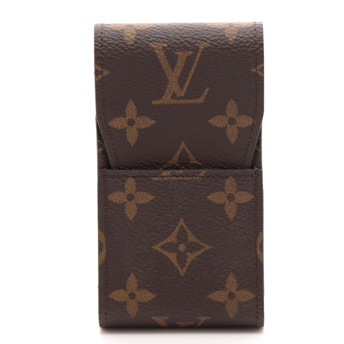 Louis Vuitton Etui Galet Monogram Case Leather Brown