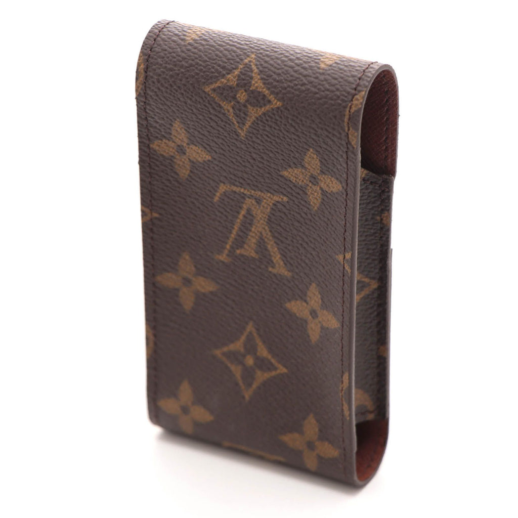 Louis Vuitton Etui Galet Monogram Case Leather Brown — view 2