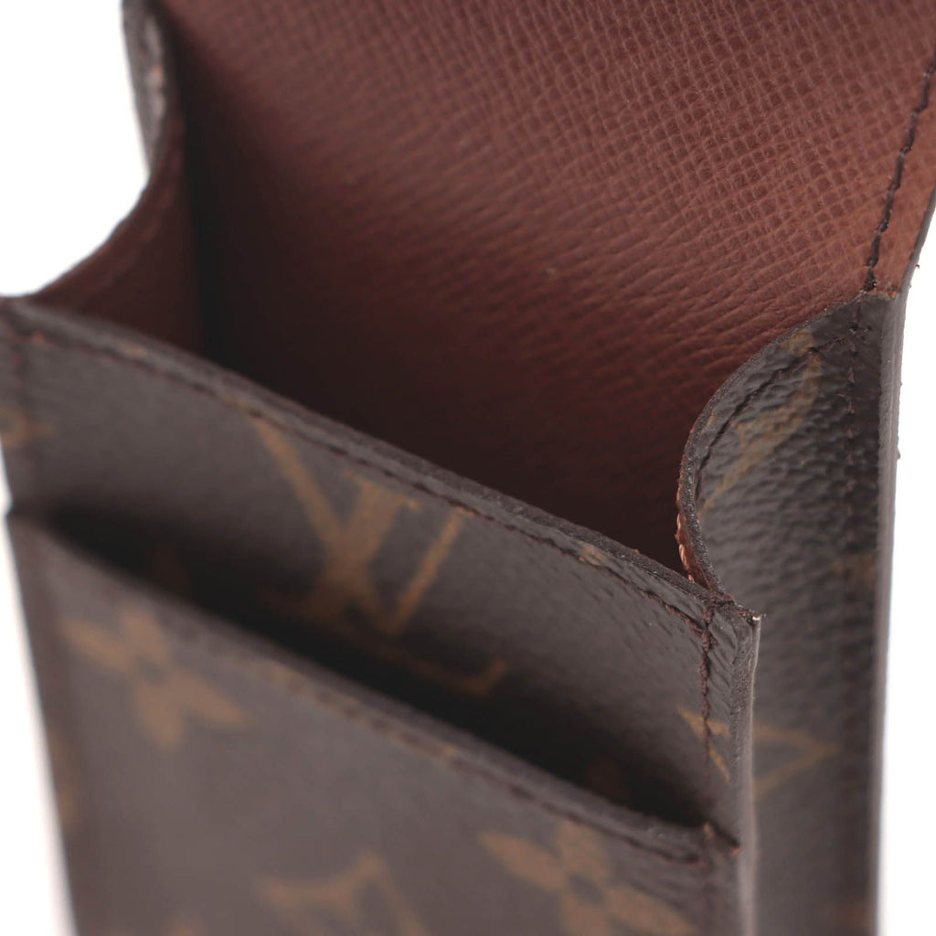 Louis Vuitton Etui Galet Monogram Case Leather Brown — view 6