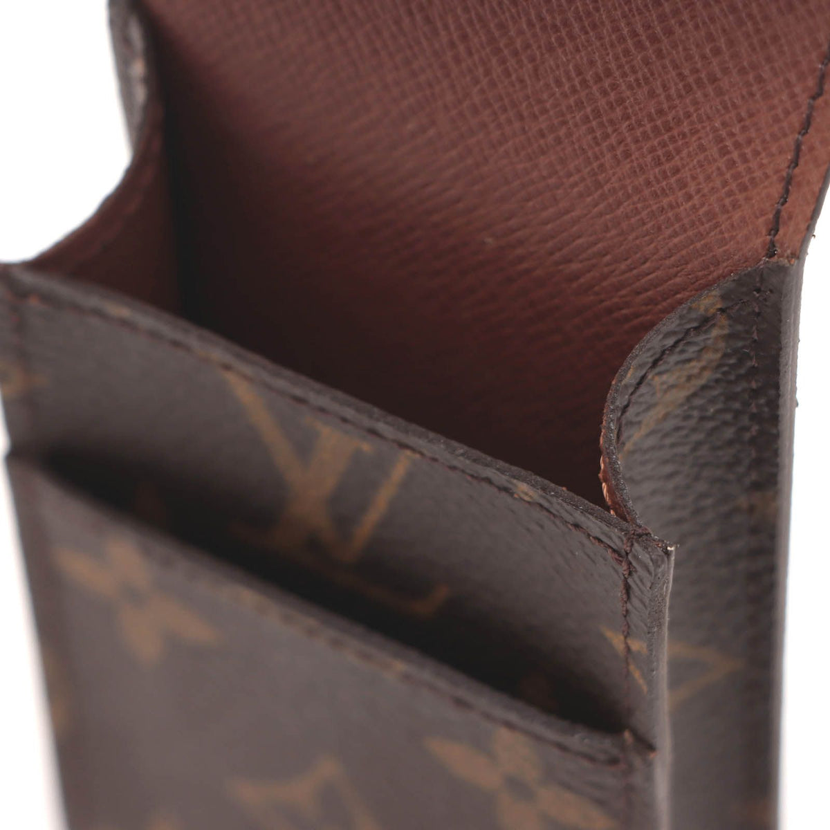 Louis Vuitton Etui Galet Monogram Case Leather Brown — view 6