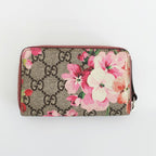 Gucci GG Blooms Coin Purse Wallet Pink Beige Silver Leather Floral — view 2