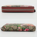 Gucci GG Blooms Coin Purse Wallet Pink Beige Silver Leather Floral — view 3
