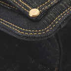 Chanel Quilted Chain Backpack Black Denim — view 6