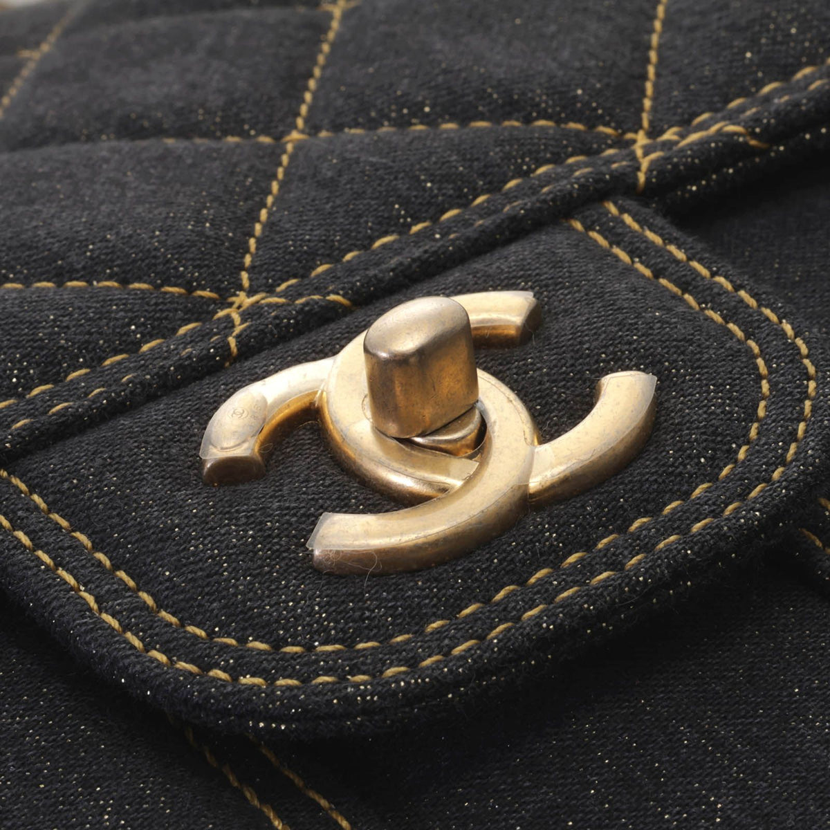Chanel Quilted Chain Backpack Black Denim — view 5