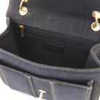 Chanel Quilted Chain Backpack Black Denim — view 7
